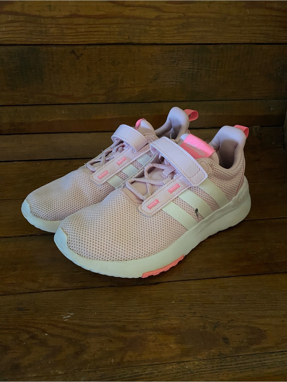 Kids pink adidas shoes